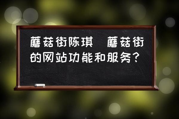 蘑菇街陳琪(蘑菇街的網站功能和服務？)