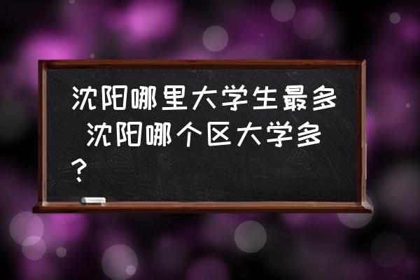 沈陽哪里大學(xué)生最多 沈陽哪個區(qū)大學(xué)多？