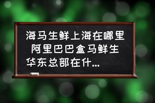 海馬生鮮上海在哪里 阿里巴巴盒馬鮮生華東總部在什么地方？