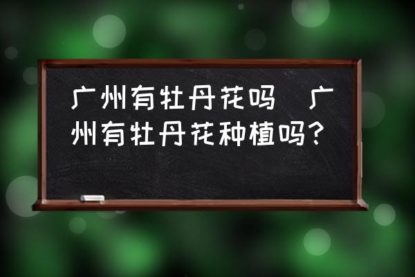 廣州有牡丹花嗎(廣州有牡丹花種植嗎？)