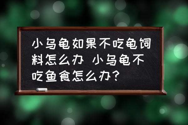 小烏龜如果不吃龜飼料怎么辦 小烏龜不吃魚食怎么辦？