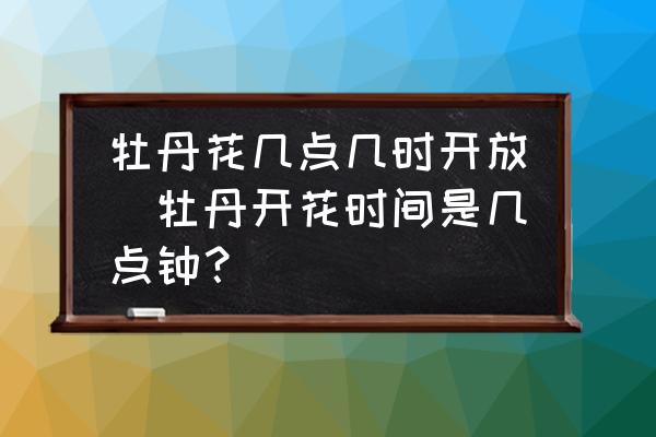 牡丹花幾點(diǎn)幾時(shí)開(kāi)放(牡丹開(kāi)花時(shí)間是幾點(diǎn)鐘？)