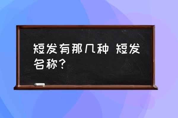 短發(fā)有那幾種 短發(fā)名稱？